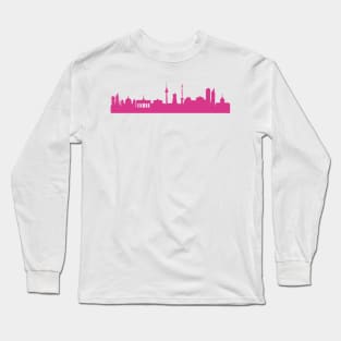 Berlin skyline pink Long Sleeve T-Shirt